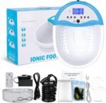 LeCuag Ionic Foot Bath Detox Machine, Foot Spa Machine for Home Use – Foot Bath Soak Tub with Heating Belt, Auto Countdown Timer & Includes 100 Disposable Ion Cleaning Liners