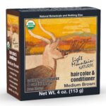 Light Mountain Henna Hair Color & Conditioner, Medium Brown Hair Dye, 4 Oz