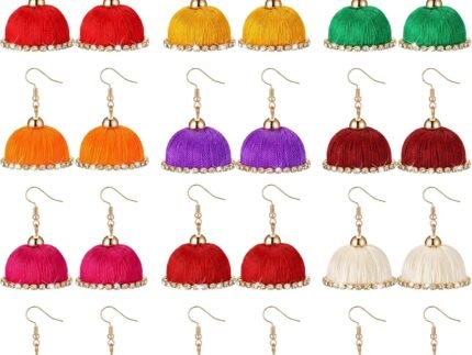 Liliaafar 12 Pairs Indian Jhumka Earrings for Women Return Gift for Pooja