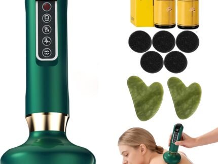 Lymphatic Drainage Massager Electric Cupping Massager with Heat Vibration and Red Light, 12 Level Suction Body Massager for Legs Arms Waist Abdomen, Rechargeable Cellulite Massage Tool for Home Use