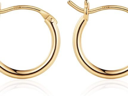 M MOOHAM Hoop Earrings for Women, Hypoallergenic 14K Gold Plated Earrings