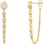 MILLA Dangle Earrings for Women – Cute Designer Earrings for Women Trendy Gold Chain Earrings & Sterling Silver Dangly Earrings