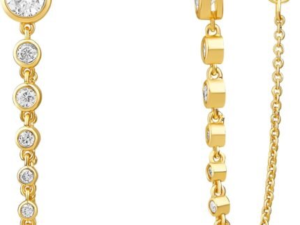 MILLA Dangle Earrings for Women – Cute Designer Earrings for Women Trendy Gold Chain Earrings & Sterling Silver Dangly Earrings