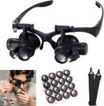 MLOGIROA Head Magnifying Glass with LED Light with 8 Interchangeable Lens