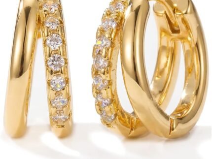 MUMREUES Gold Hoop Earrings for Women Huggie Hoop Earrings Jewelry Gifts
