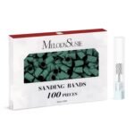 MelodySusie 100 Pcs Nail Drill Bits Sanding Bands for Nail Drill 180 Fine Grit Nail File Sanding Bands for Acrylic Nails Gel Manicures and Pedicure