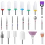 MelodySusie 21pcs Nail Drill Bit Set, Professional 3/32” Ceramic Diamond Carbide Acrylic Gel Nail Art Tool Kit, Cuticle Remover Bit for Acrylic Gel Dip Powder, Nail Manicure Pedicure, Salon Home