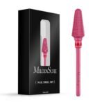 MelodySusie Professional Tornado Nail Drill Bits, 3/32” Carbide Tungsten Multi-function Bits, Suitable for Manicure Pedicure Cuticle Gel Polishing, Salon Bits, Pink Blossom, Series Bit-X, Fine