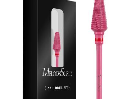 MelodySusie Professional Tornado Nail Drill Bits, 3/32” Carbide Tungsten Multi-function Bits, Suitable for Manicure Pedicure Cuticle Gel Polishing, Salon Bits, Pink Blossom, Series Bit-X, Fine