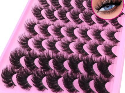 Mink Lashes Fluffy False Eyelashes Natural Look 14-17mm Cat Eye Lashes Pack, 5D Wispy Curly Fake Lashes by TNFVLONEINS - 21 Pairs 3 Styles