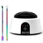 Nail Soaking Bowl, Electric Soak off Bowl Manicure Soaker Nail Polish Remover Machine for Acrylic Nails Dip Gel with Color Cuticle Pusher, Black