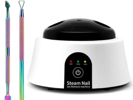 Nail Soaking Bowl, Electric Soak off Bowl Manicure Soaker Nail Polish Remover Machine for Acrylic Nails Dip Gel with Color Cuticle Pusher, Black
