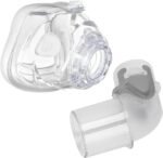 Nasal Mask Cushion Replacement with Elbow Connector for Mirage Fx, Nasal Mask Cushion Replacement Accessories Fit for Mirage FX Nasal Guard (Widened with Elbow)