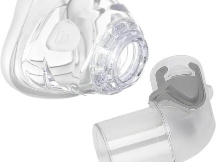 Nasal Mask Cushion Replacement with Elbow Connector for Mirage Fx, Nasal Mask Cushion Replacement Accessories Fit for Mirage FX Nasal Guard (Widened with Elbow)