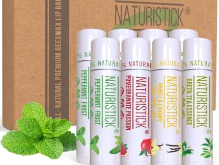 Naturistick Natural Beeswax Lip Balm 8-Pack | Assorted Flavors