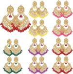 Nosiny 10 Pairs Jhumkas Indian Earrings Bulk for Women
