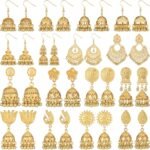 Nosiny 16 Pairs Jhumkas Indian Earrings for Women