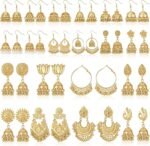 Nosiny 20 Pairs Indian Jhumka Earrings Traditional Dangle Set
