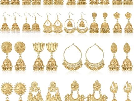 Nosiny 20 Pairs Indian Jhumka Earrings Traditional Dangle Set