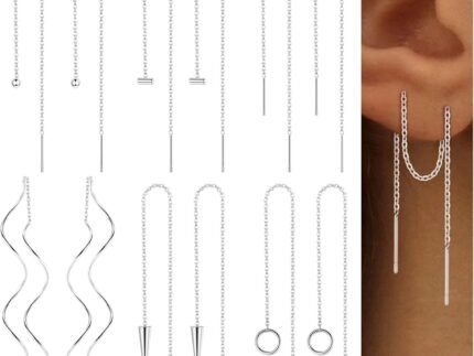 ORAZIO 6 Pairs Stainless Steel Chain Tassel Earrings for Women