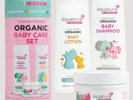 Organic Baby Essentials Bath Care Set – Certified Organic Baby Shampoo, Lotion & Nappy Cream – Dermatologist Tested, Newborn Safe, Gentle & Nourishing