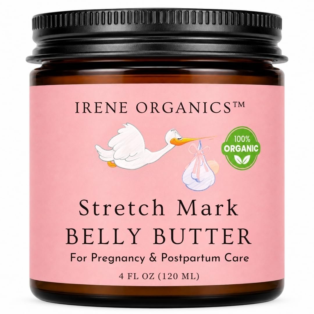 Organic Belly Butter for Pregnancy Stretch Mark Prevention and Treatment by Irene Organics – Award Winning Anti Stretch Mark Tummy Balm For Pregnancy and Postpartum 4oz – Hydrating Bump Cream Organic Belly Butter for Pregnancy Stretch Mark Prevention and Treatment by Irene Organics – Award Winning Anti Stretch Mark Tummy Balm For Pregnancy and Postpartum 4oz – Hydrating Bump Cream