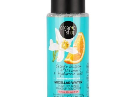 Organic Shop Micellar Water with Hyaluronic Acid & Vitamin C, Pure No-Rinse, Natural Hydrating Facial Cleanser - Organic Makeup Remover, For All Skin Types, Vegan, Cruelty Free. 300 ml