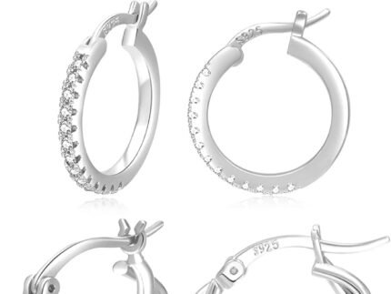 PABBEU 925 Sterling Silver Small Hoop Earrings Set for Women Hypoallergenic
