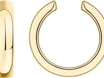 PAVOI 14K Gold Plated 925 Sterling Silver Round Huggie Ear Cuff Earrings for Women | Clip On Cartilage Cuff Earrings