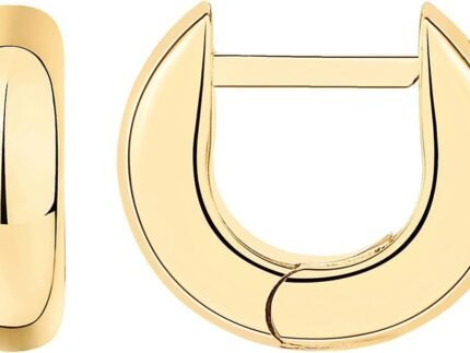 PAVOI 14K Gold Plated Chunky Huggie Earrings for Women, Small Hoop Earrings