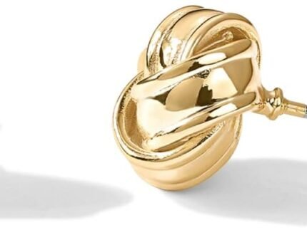 PAVOI 14K Gold Plated Love Knot Stud Earrings for Women, Small Elegant Stud
