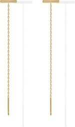 PAVOI 14K Gold Plated Threader Earrings for Women, Statement Chain Earrings