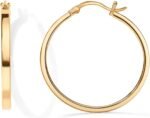 PAVOI Gold Hoop Earrings for Women, 14K Gold Plated Lightweight Hoops