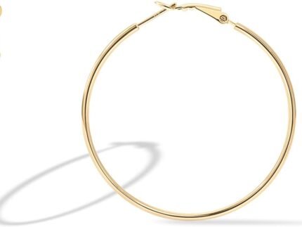 PAVOI Gold Hoop Earrings for Women, 14K Gold Plated Paddle-Back Hoops