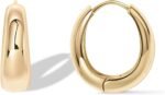 PAVOI Gold Hoop Earrings for Women, 14K Gold Plated Small Chunky Hoops