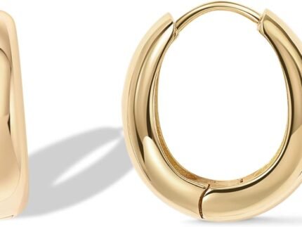 PAVOI Gold Hoop Earrings for Women, 14K Gold Plated Small Chunky Hoops