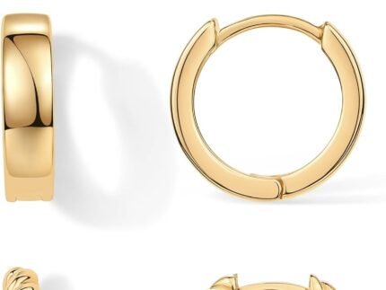 PAVOI Gold Hoop Earrings for Women, 3-Pair Small Huggie Earrings Set
