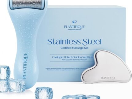 PLANTIFIQUE Ice Roller & Guasha Tool for Face – Reduce Puffiness & Soothe