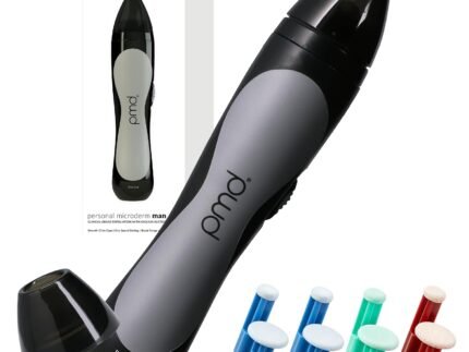 PMD Beauty Personal Microderm Man – At-Home Microdermabrasion Machine with Kit for Face & Body – Exfoliating Crystals and Vacuum Suction for Bold and Striking Skin