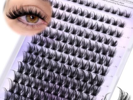 Pawotence Lash Clusters Wispy Kira Cluster Eyelash Extensions 10-18mm Individual Lashes DIY Cluster Lashes Extension Soft Comfortable Eyelash Clusters with Thin Band