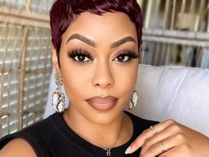 Pixie Cut Wigs for Black Women Brazilian Virgin Human Hair 99J Burgunday Color Short Layered Pixie Wigs With Bangs Glueless Full Machine Made Wig