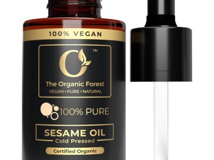 Premium Organic Sesame Oil – Cold Pressed, for Skin & Hair – Nutrient-Rich Sesame Seeds – Natural & Pure – Non-GMO, Vegan, Cruelty-Free, Hexane-Free – 1 fl oz