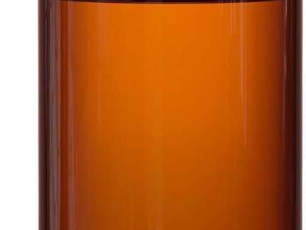 PrettyCare Rose Quartz Roller Bottle for Castor Oil – 50ml Refillable Amber Glass Roll On Bottle with Natural Rose Quartz Roller Ball, Leak-Proof Roller Ball Applicator for Essential Oils, Perfume