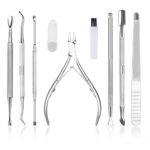 Professional Cuticle Nippers Kit, Cuticle Trimmer with Cuticle Pusher & Other Durable Nail Care Manicure Kit for Women, Premium Stainless Steel & Ergonomic Design, Travel & Gift
