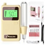 Professional Electric Nail Drill Machine, 50000RPM Portable Nail File Kit for Acrylic Gel Nails, Cordless Rechargeable E File with LED Display for Nail Techs, Salon, Home Manicure Pedicure