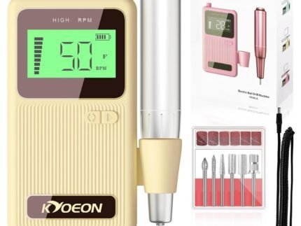 Professional Electric Nail Drill Machine, 50000RPM Portable Nail File Kit for Acrylic Gel Nails, Cordless Rechargeable E File with LED Display for Nail Techs, Salon, Home Manicure Pedicure