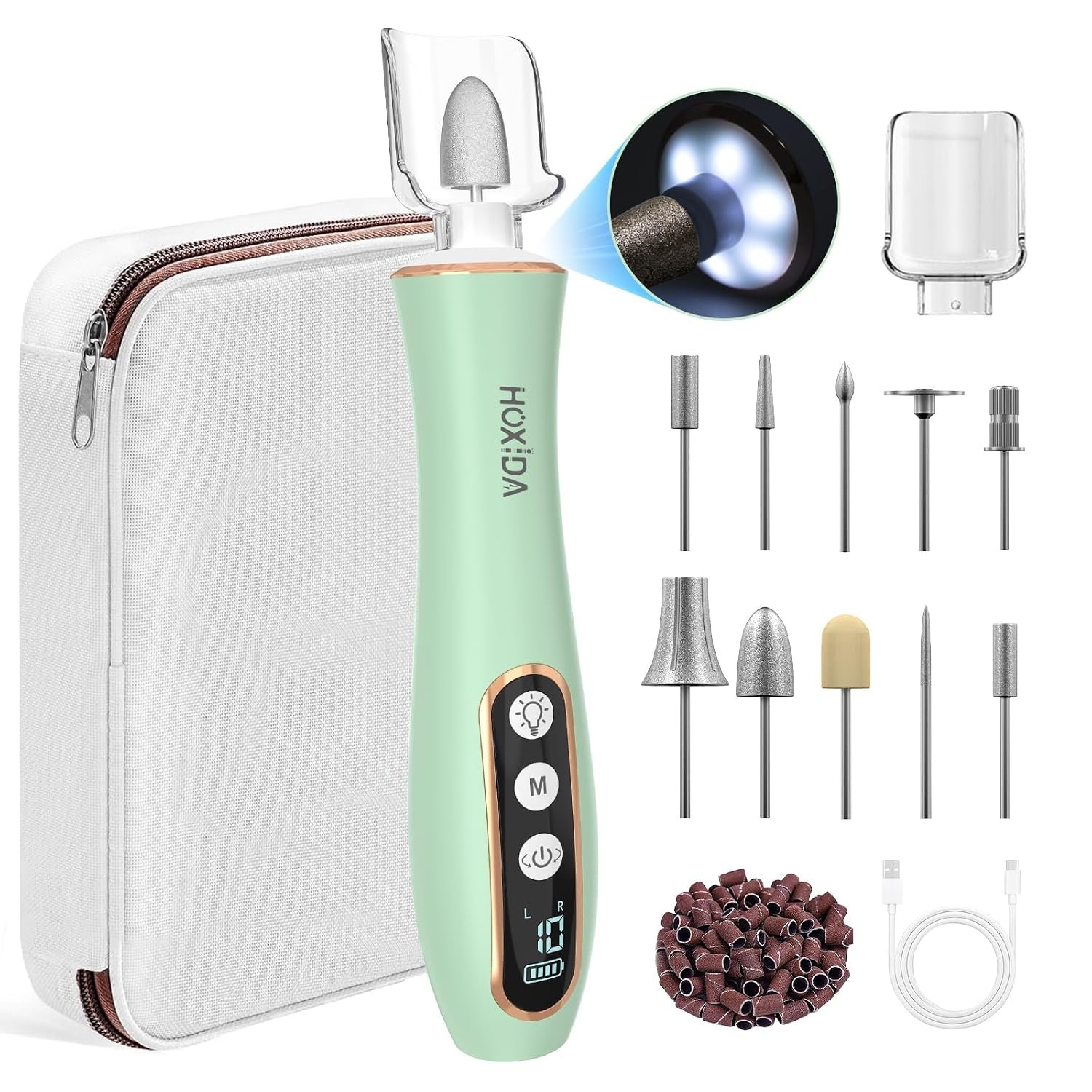 Professional Manicure Pedicure Kit with 360° LED Light&10 Speeds&Memory Mode with Case, Cordless Electric Nail Drill, Pedicure Tools for feet,Hand Foot Care Nail File for Thick Nail Toenail Cuticle Professional Manicure Pedicure Kit with 360° LED Light&10 Speeds&Memory Mode with Case, Cordless Electric Nail Drill, Pedicure Tools for feet,Hand Foot Care Nail File for Thick Nail Toenail Cuticle