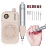 Professional Nail Drill 35000 RPM,SONGMIN Portable Cordless Efile with Bits Kit for Acrylic Nails Gel Polishing Removing,Rechargeable Electric Nail File Machine for Manicure,Pedicure Salon Home,Pink