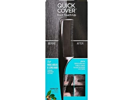 RED by Kiss Quick Cover Root Touch Up Comb Type Water-Resistant Temporary Gray Concealer Cover Up Brush for Hair and Beard (Black)