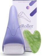 ROSELYNBOUTIQUE Ice Roller for Face & Gua Sha Facial Tools for Wrinkles Fine Lines Puffiness – Facial Massager Skin Care Tools Self Care Gifts for Men Women (Purple)